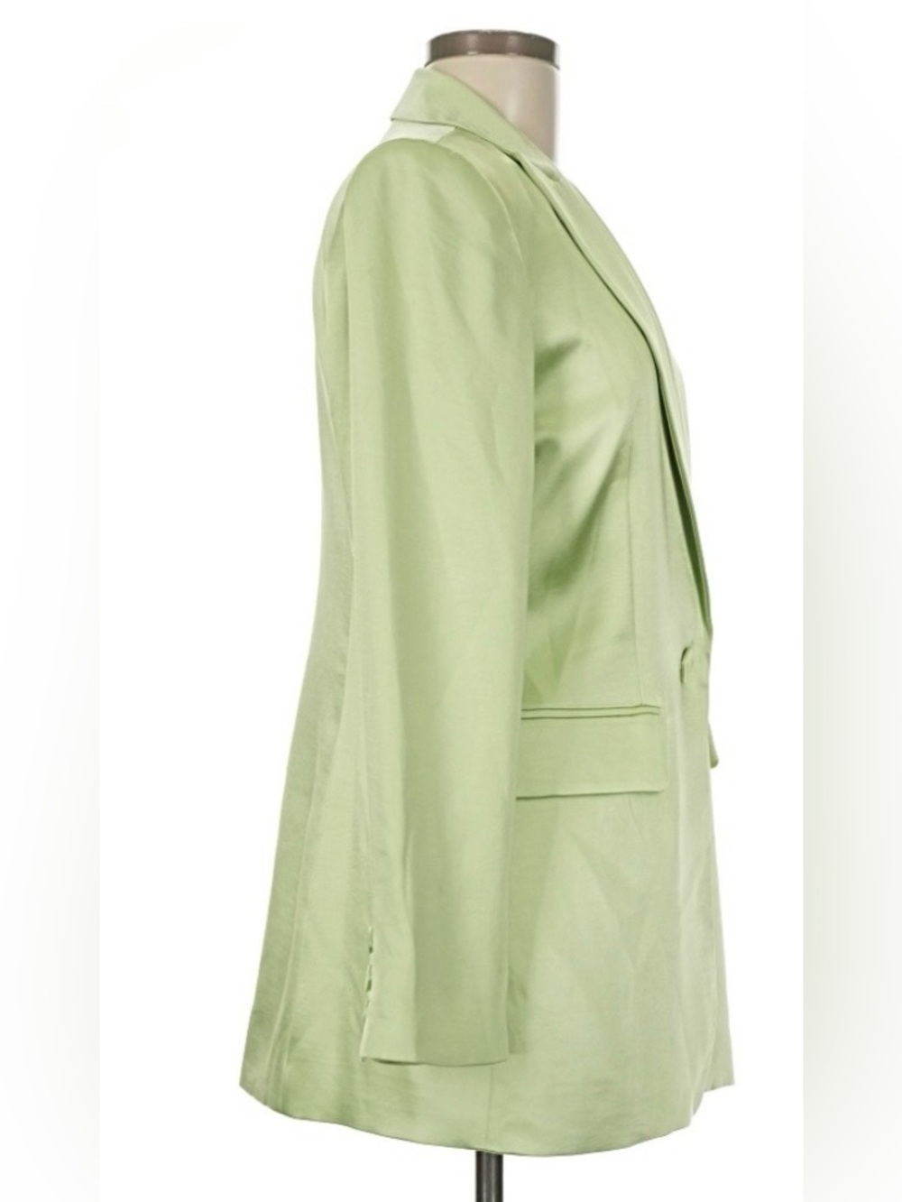Vince Camuto Light Green Satin Single-Button Blazer